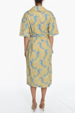 Maxi Chemisier MALENA Stampato con Cintura>Samsoe Samsoe Discount