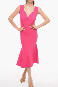 Clearance Maxi Dress a Tinta Unita con Scollo a Cuore Donna Vestiti
