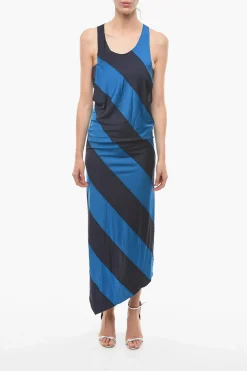 Maxi Dress Asimmetrico Bicolore a Righe con Top Interno>Marni Best