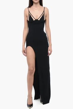 Maxi Dress Asimmetrico con Dettagli in Mesh>David Koma Sale