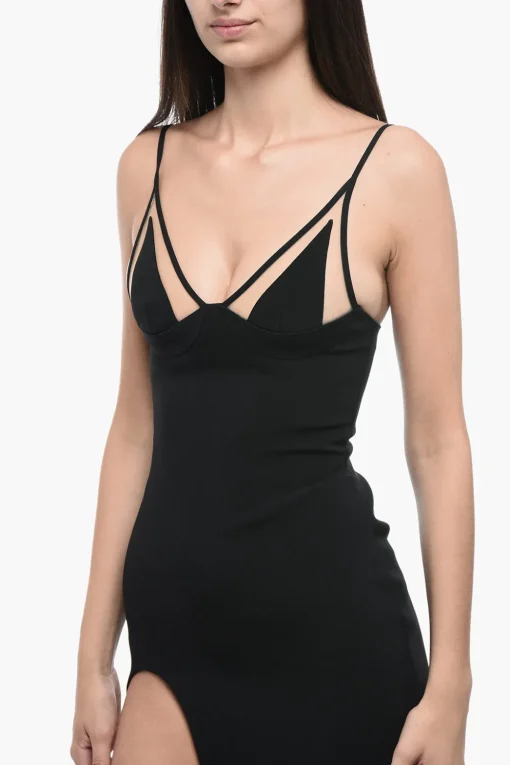 Maxi Dress Asimmetrico con Dettagli in Mesh>David Koma Sale