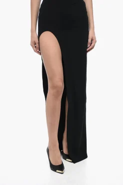 Maxi Dress Asimmetrico con Dettagli in Mesh></noscript>David Koma Sale