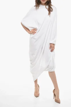 Hot Maxi Dress Asimmetrico in Cotone Donna Vestiti