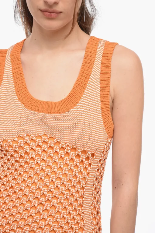 Clearance Maxi Dress in Crochet con Spacco laterale Donna Vestiti