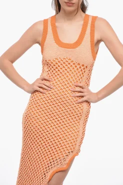 Clearance Maxi Dress in Crochet con Spacco laterale Donna Vestiti