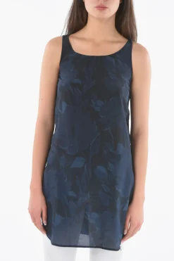 Maxi Dress in Seta a Motivo Vegetale>Woolrich Discount