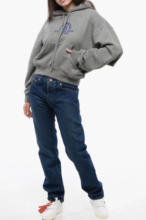 Maxi Felpa Hoodie con Logo e Tasca a Toppa>Off-White Sale