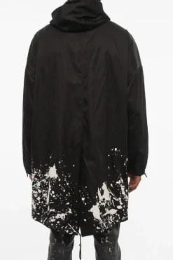 Clearance Maxi Giubbotto In Nylon con Cappuccio Uomo Giubbotti