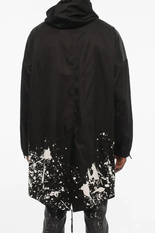Clearance Maxi Giubbotto In Nylon con Cappuccio Uomo Giubbotti