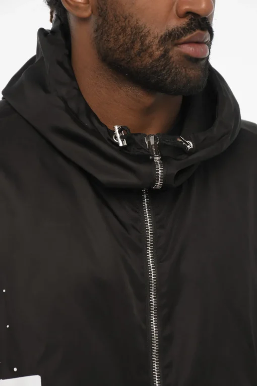 Clearance Maxi Giubbotto In Nylon con Cappuccio Uomo Giubbotti
