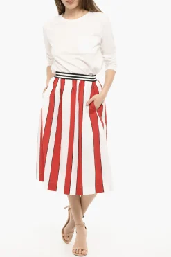 New Maxi Gonna SCULLY Svasata a Righe Awning Donna Gonne