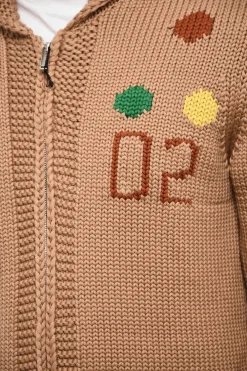 Best Maxi Maglia Ricamata Con Cappuccio E Chiusura Zip Uomo Maglieria