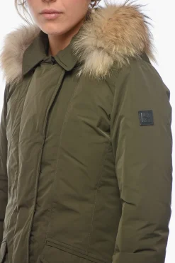 Maxi Piumino MODERN a Tinta Unita con Pelliccia></noscript>Woolrich New