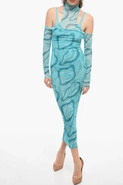 Maxi Tubino Cold-shoulder in Mesh>Julfer Discount
