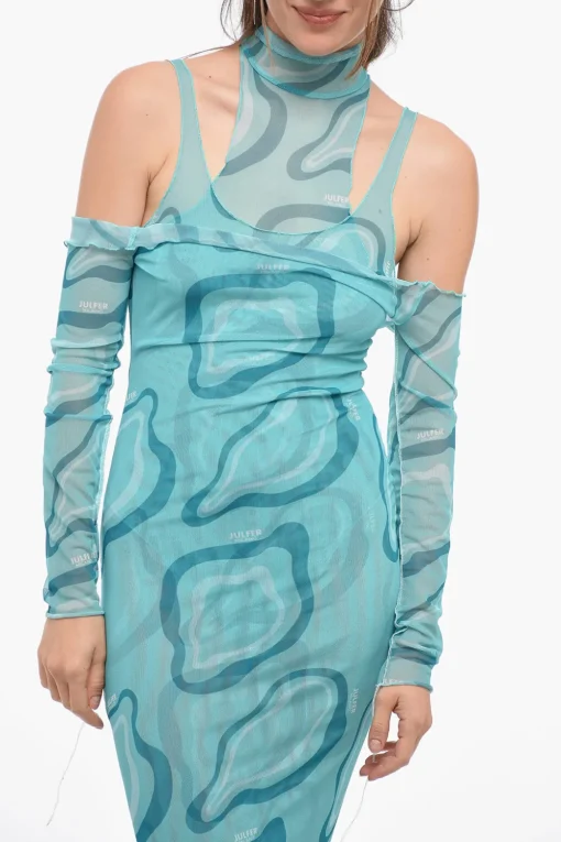 Maxi Tubino Cold-shoulder in Mesh>Julfer Discount