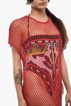 Sale Maxi Vestito Copricostume Openwork Donna Costumi Da Bagno