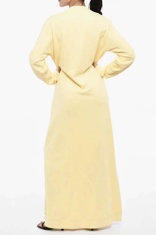 Outlet Maxi Vestito in Felpa con Logo a Contrasto Donna Vestiti