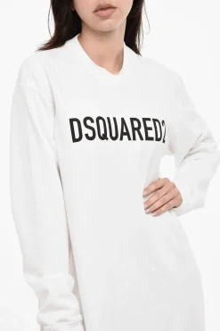 Maxi Vestito in Felpa con Logo a Contrasto></noscript>Dsquared2 Fashion