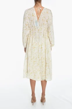 New Maxi Vestito Stile Impero GERTRUD Svasato con Manica a Sbuffo Donna Vestiti
