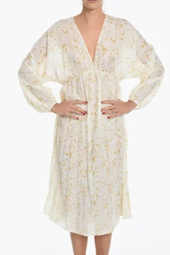 New Maxi Vestito Stile Impero GERTRUD Svasato con Manica a Sbuffo Donna Vestiti