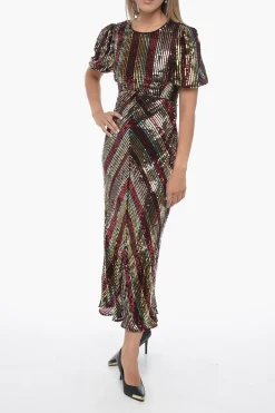 Maxidress DAISY in Paillettes con Fiocco in Velour>Rixo Discount