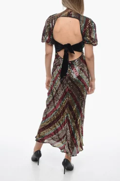 Maxidress DAISY in Paillettes con Fiocco in Velour>Rixo Discount