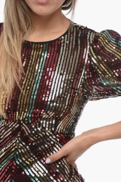 Maxidress DAISY in Paillettes con Fiocco in Velour></noscript>Rixo Discount