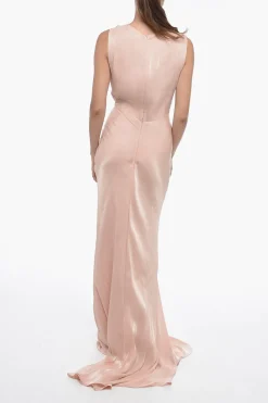 Maxidress Drappeggiato in Lurex con Dettaglio Cut-out>Costarellos Fashion