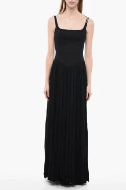 Maxidress in Denim con Gonna Sheer Drappeggiata>Giovanni Bedin Best