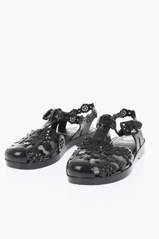 Hot MELISSA Sandali in Gomma BLOSSOM con Cinturino alla Caviglia Donna Ballerine|Scarpe Basse