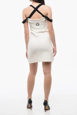 Fashion Mini Abito con Spalline Incrociate Donna Vestiti
