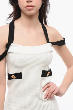 Fashion Mini Abito con Spalline Incrociate Donna Vestiti