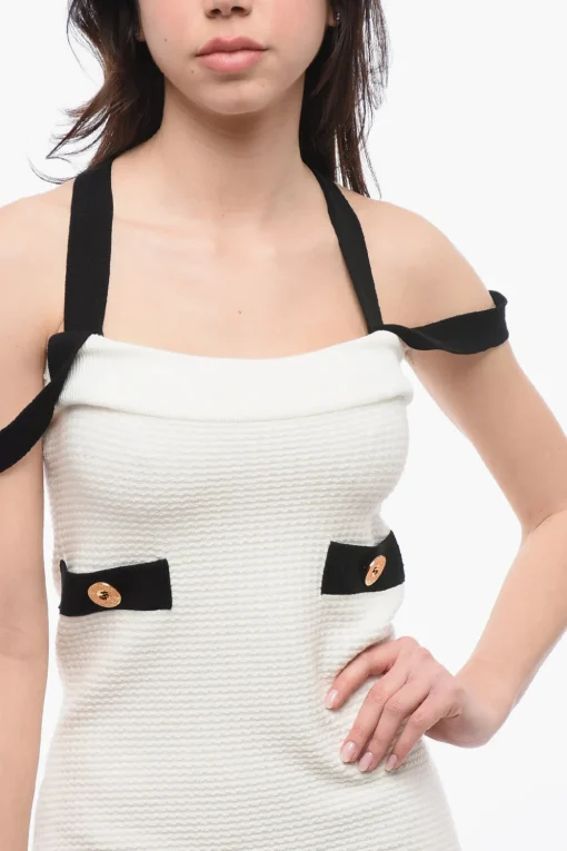 Fashion Mini Abito con Spalline Incrociate Donna Vestiti