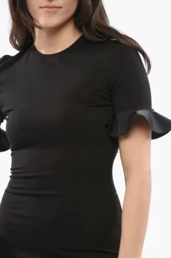 Mini Abito Cut Out con Ruches></noscript>David Koma Clearance