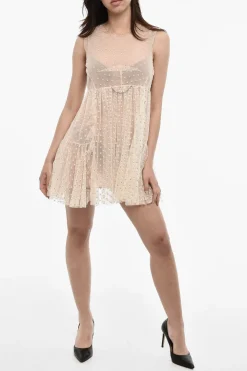 Mini Abito Svasato in Mesh Glitter>Dsquared2 Online