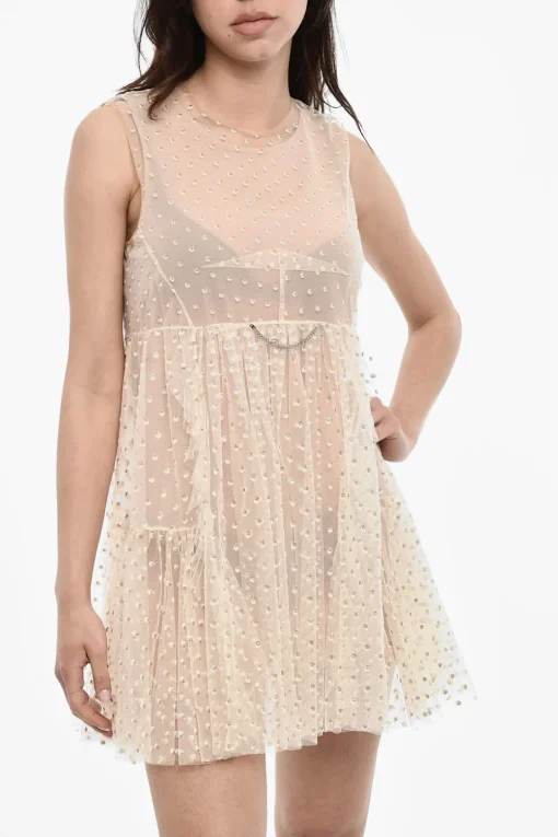 Mini Abito Svasato in Mesh Glitter>Dsquared2 Online
