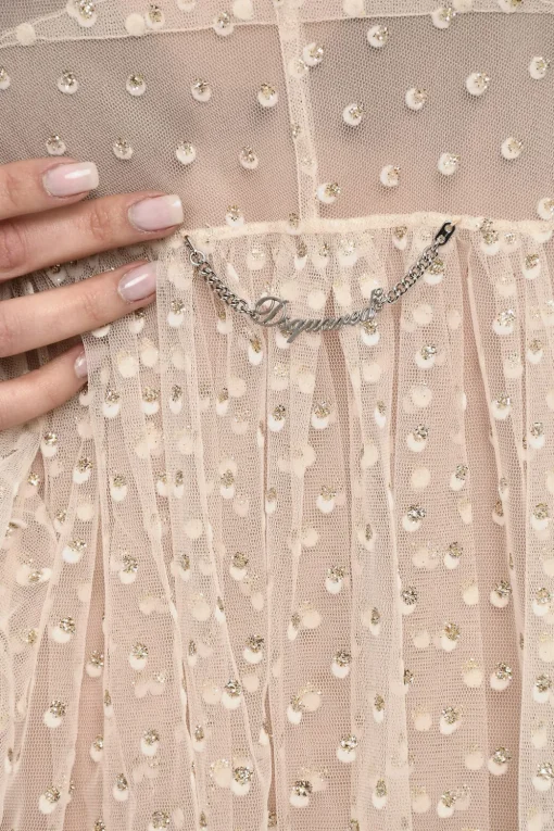 Mini Abito Svasato in Mesh Glitter>Dsquared2 Online