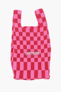 Mini Bag a Quadri Bicolore con Tracolla in Pelle Vegan>Last Frame Fashion