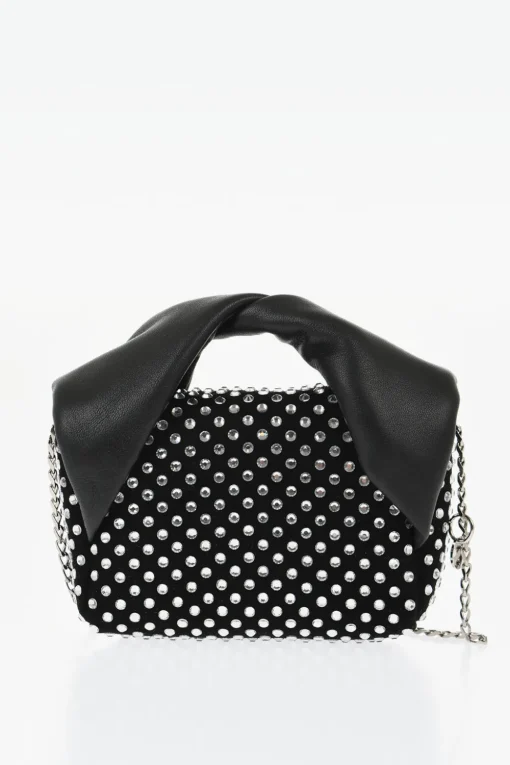 Fashion Mini Bag NANO TWISTER in Pelle Impreziosita da Strass Donna Borse A Spalla