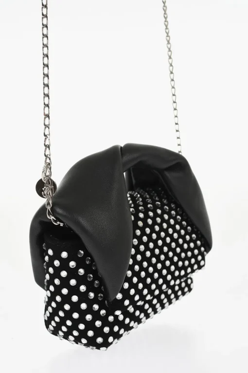 Fashion Mini Bag NANO TWISTER in Pelle Impreziosita da Strass Donna Borse A Spalla
