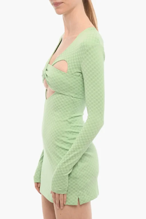 Online Mini Dress a Maniche Lunghe con Dettagli Cut-Out Donna Vestiti