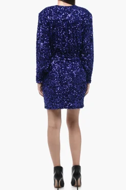 Mini Dress a Portafoglio in Pailettes Con Cintura>Rotate Clearance