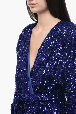 Mini Dress a Portafoglio in Pailettes Con Cintura></noscript>Rotate Clearance