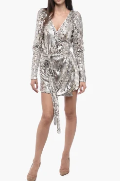 Sale Mini Dress a Portafoglio in Pailettes Donna Vestiti