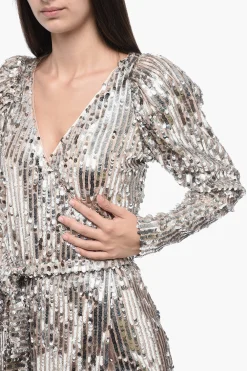 Sale Mini Dress a Portafoglio in Pailettes Donna Vestiti