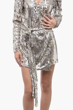 Sale Mini Dress a Portafoglio in Pailettes Donna Vestiti