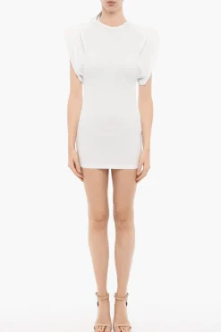 Clearance Mini Dress a Tubino in Tinta Unita con Spalline Imbottite Donna Vestiti