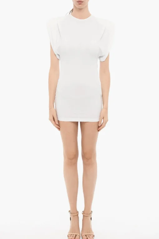 Clearance Mini Dress a Tubino in Tinta Unita con Spalline Imbottite Donna Vestiti