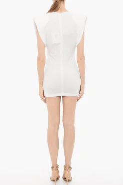 Clearance Mini Dress a Tubino in Tinta Unita con Spalline Imbottite Donna Vestiti