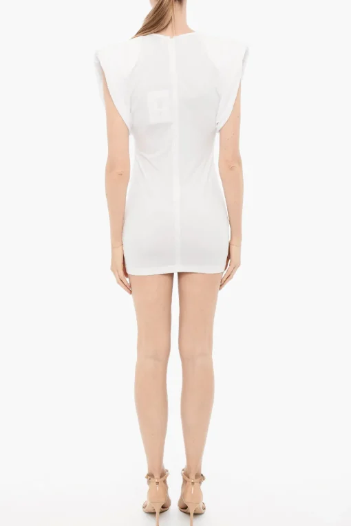 Clearance Mini Dress a Tubino in Tinta Unita con Spalline Imbottite Donna Vestiti